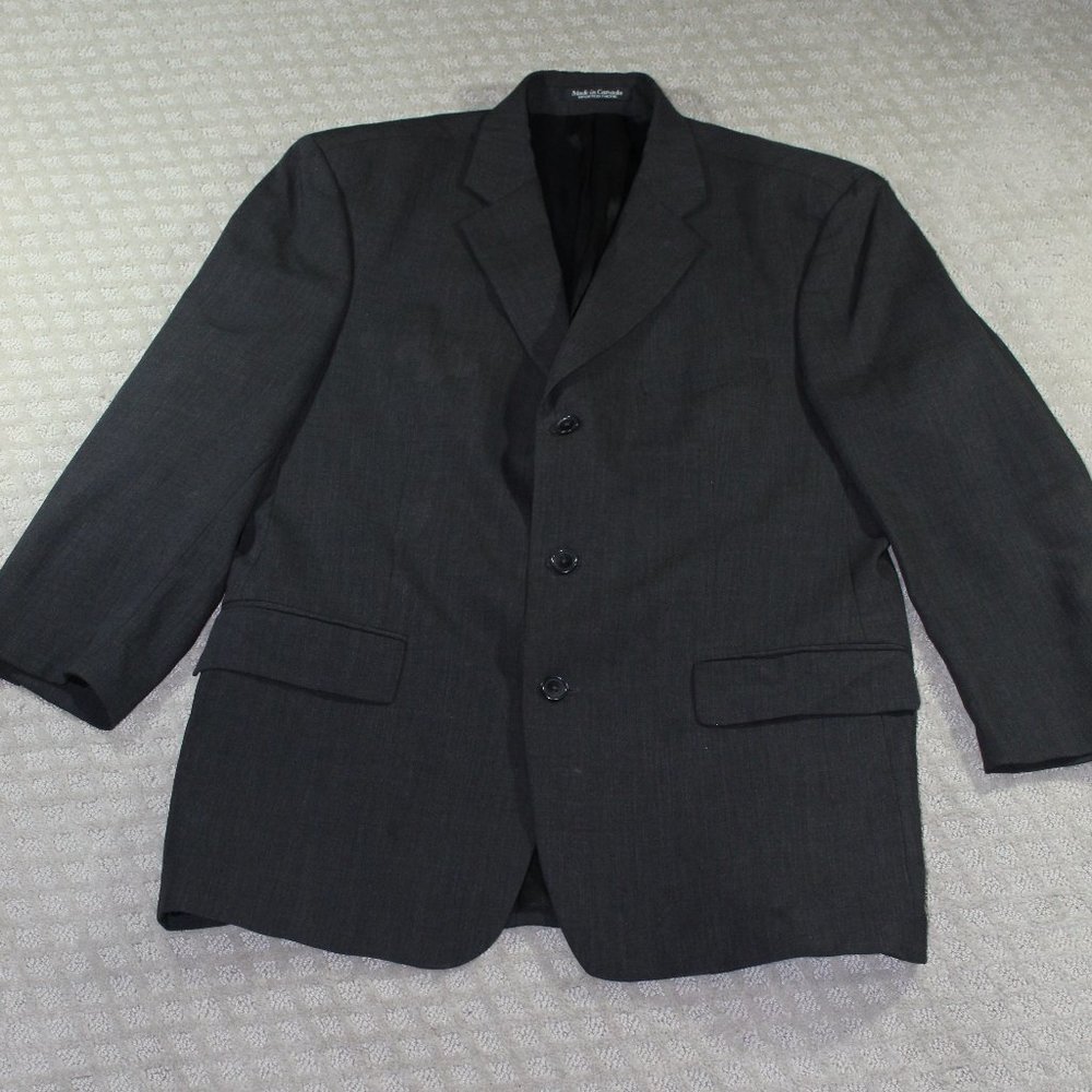 Premier Charcoal Grey Wool Suit Jacket Sport Coat 42R